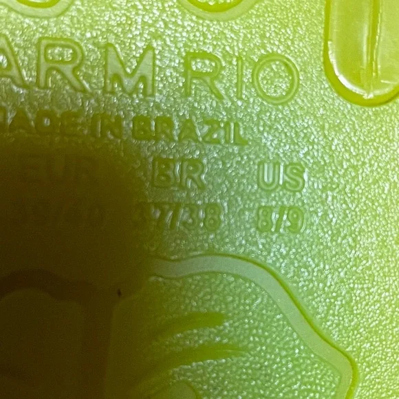 Farm Rio Green Leaf Design Jelly Women's Sandals NWOT 8/9 - Picture 5 of 5